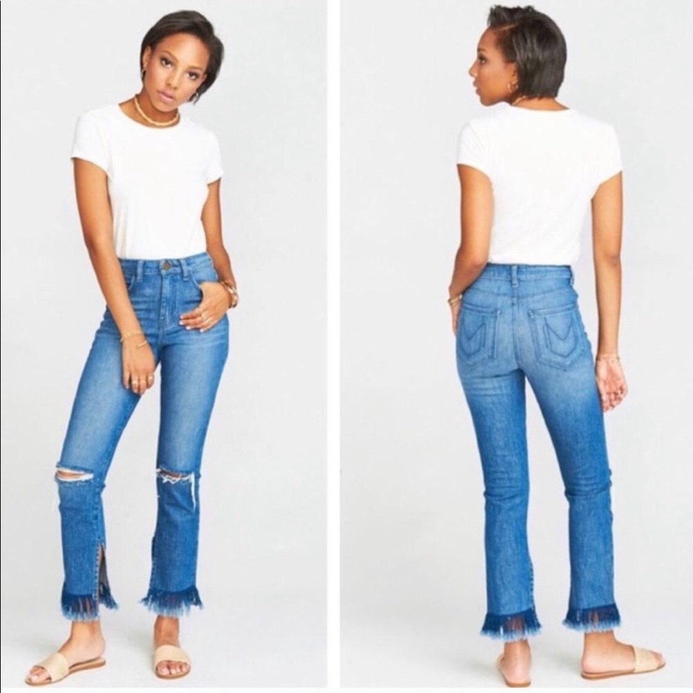 Show Me Your Mumu Brooklyn High Waist Frayed Jeans